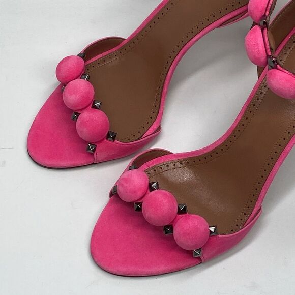 Alaia Bombe 90 Ankle-Strap Studded Suede Leather Sandals size 38.5 - Picture 7 of 16